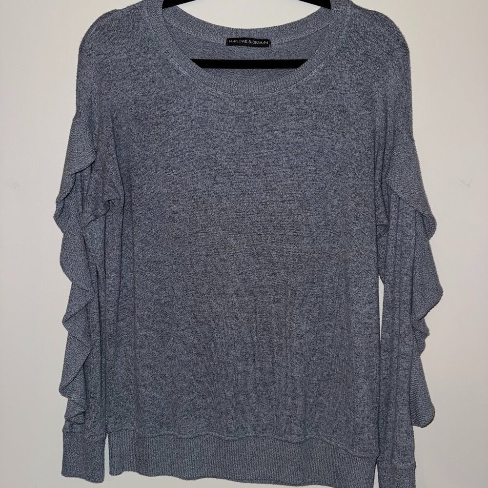 Ruffled sleeve sweater